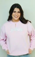 Jesus Sweatshirt, Christian Clothing: Light Pink / XL